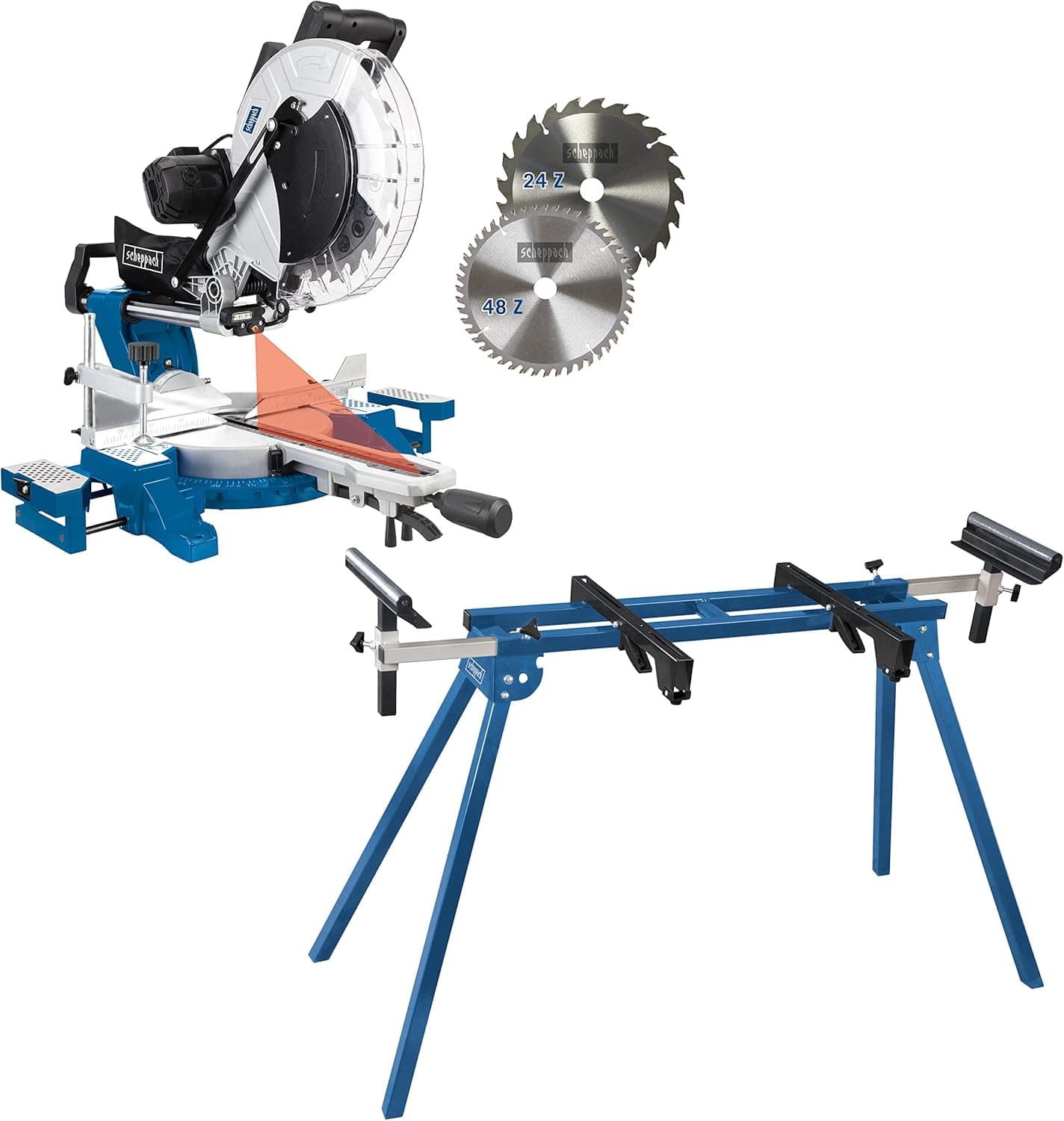 Scie à onglet radiale 305 mm 2000 W double inclinaison avec support inclus - HM140L + UMF1600