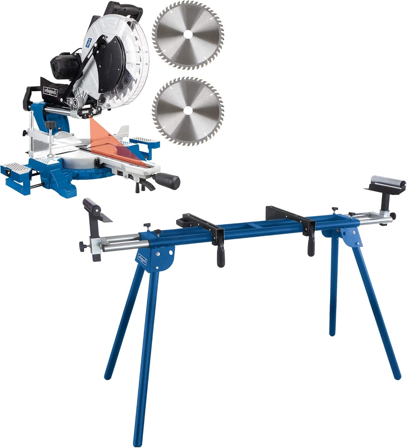 Scie à onglet radiale 305 mm 2000 W double inclinaison avec support inclus - HM140L + UMF2000