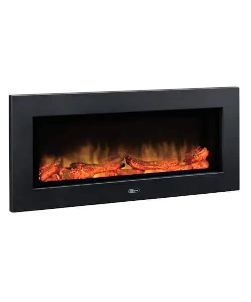 Cheminée électrique murale SP16 avec technologie Optiflame - Finition élégante en acier noir mat - Dimensions 120x52,5x18,2 cm - Puissance réglable ju