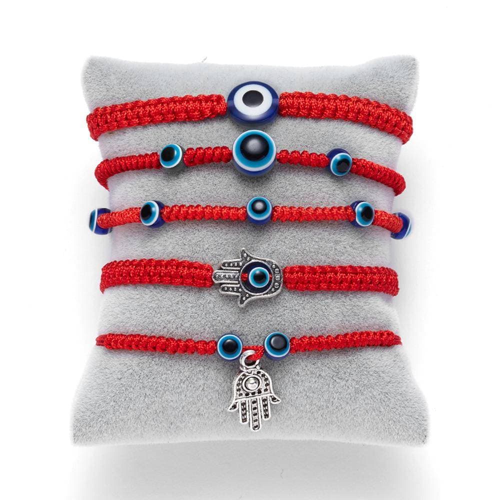 Lucky Red String Bracelet - 5 Style Hand Braided Charm for Men & Women 4