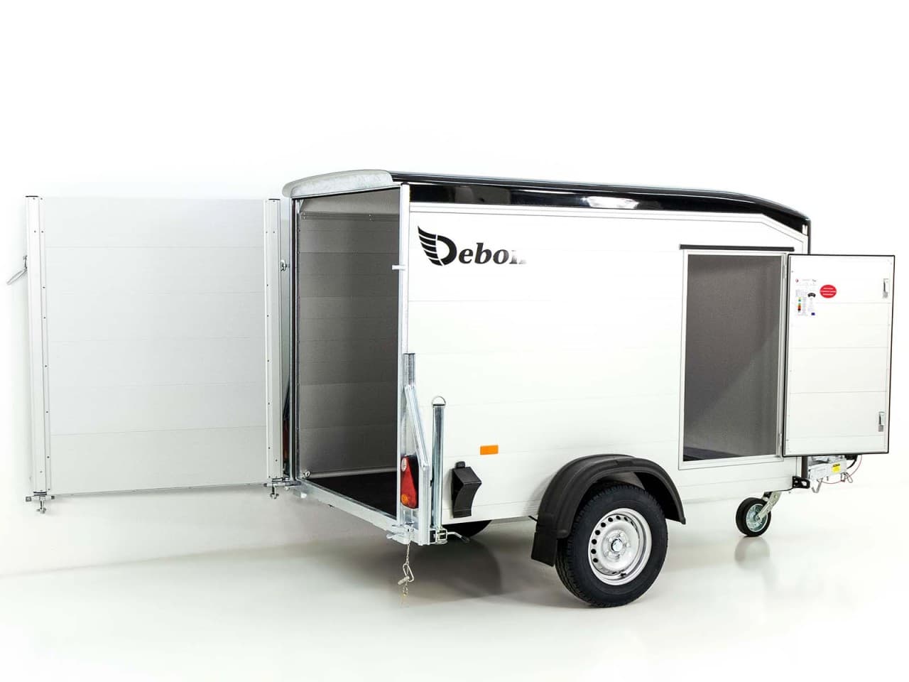 Debon Kofferanhänger Roadster Alu 255 125 x 255 cm Höhe 156 cm, schwarz