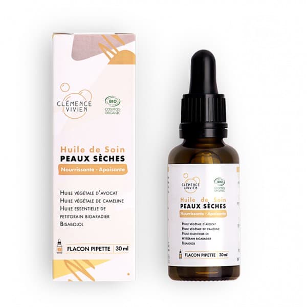 Huile de soin peaux sèches 30ml Clémence et Vivien