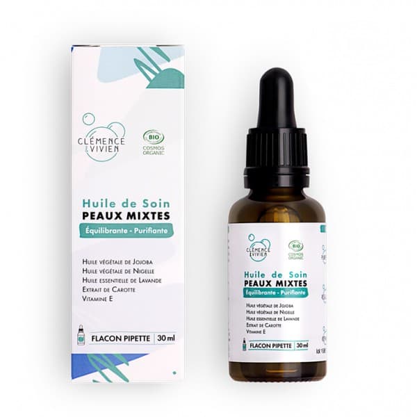Huile de soin peaux mixtes 30ml Clémence et Vivien