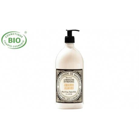 Savon liquide de Marseille Amande 1 litre  La manufacture en Provence