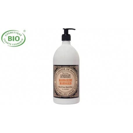 Savon liquide de Marseille Mandarine 1 litre la manufacture en Provence