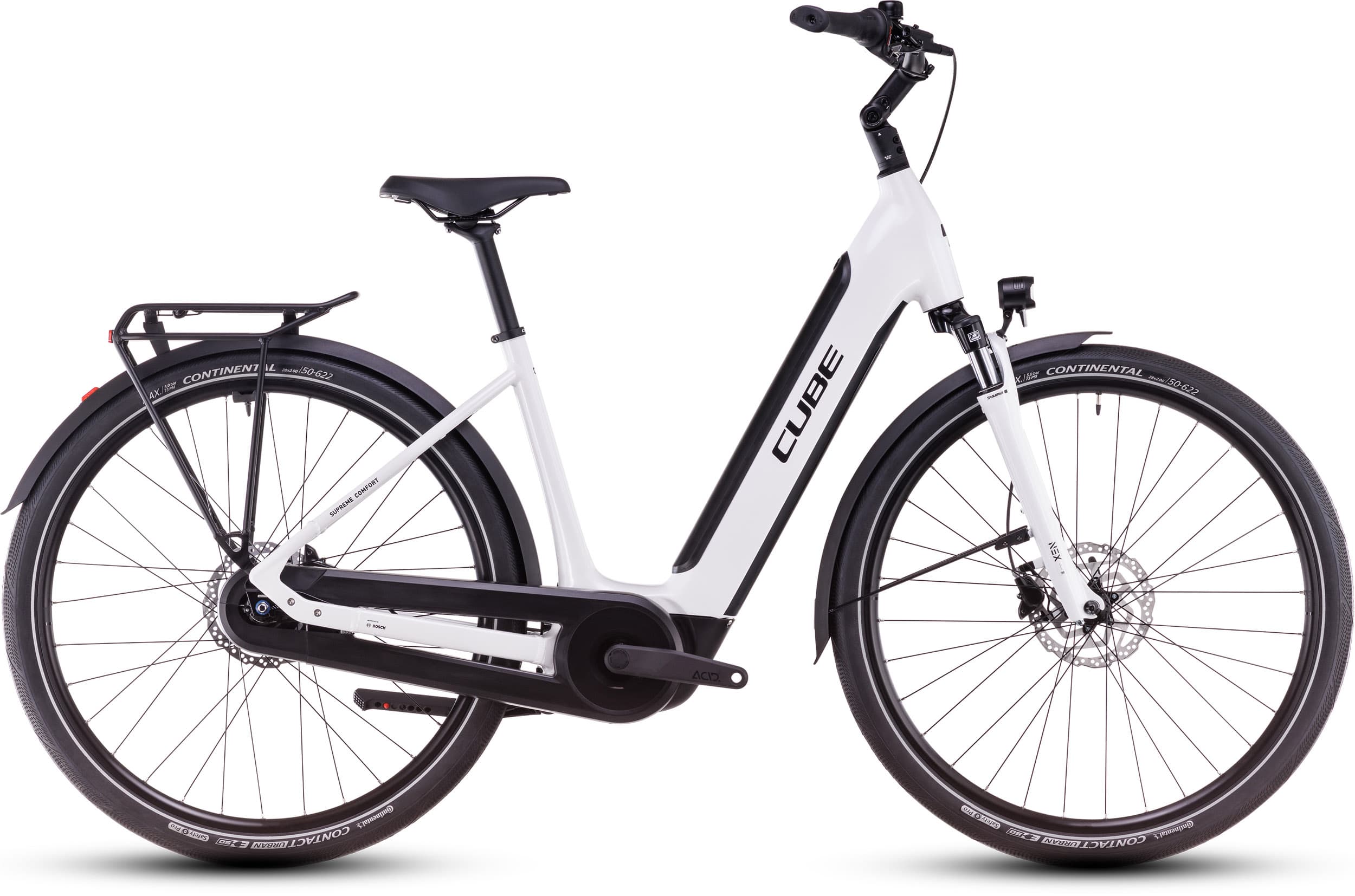 Cube Supreme Hybrid Comfort ONE 500 metallicwhite´n´black - Easy Entry 46 cm