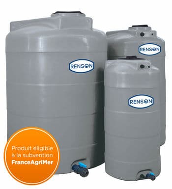 Cuve à eau 5000L verticale grise en PE Renson