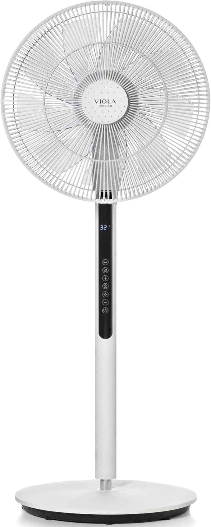 VIOLA Ventilateur sur Pied Silencieux avec Télécommande, Moteur Brushless Économie, Puissant Flux d’air, 32 Vitesses, Oscillant 320°, Hauteur réglable