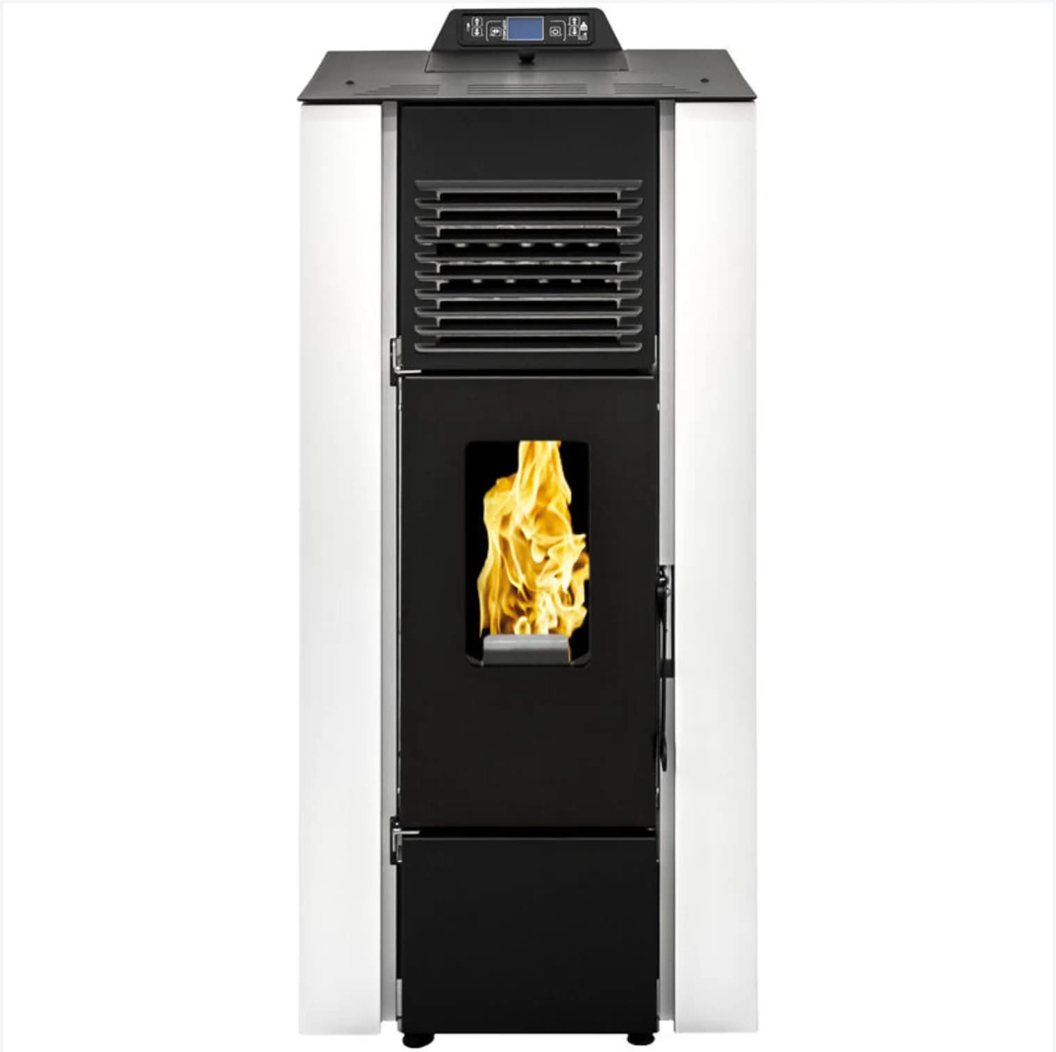 Estufa de Pellet Anita 17 kW Blanco Sannover Estanca + Kit Completo de Instalación