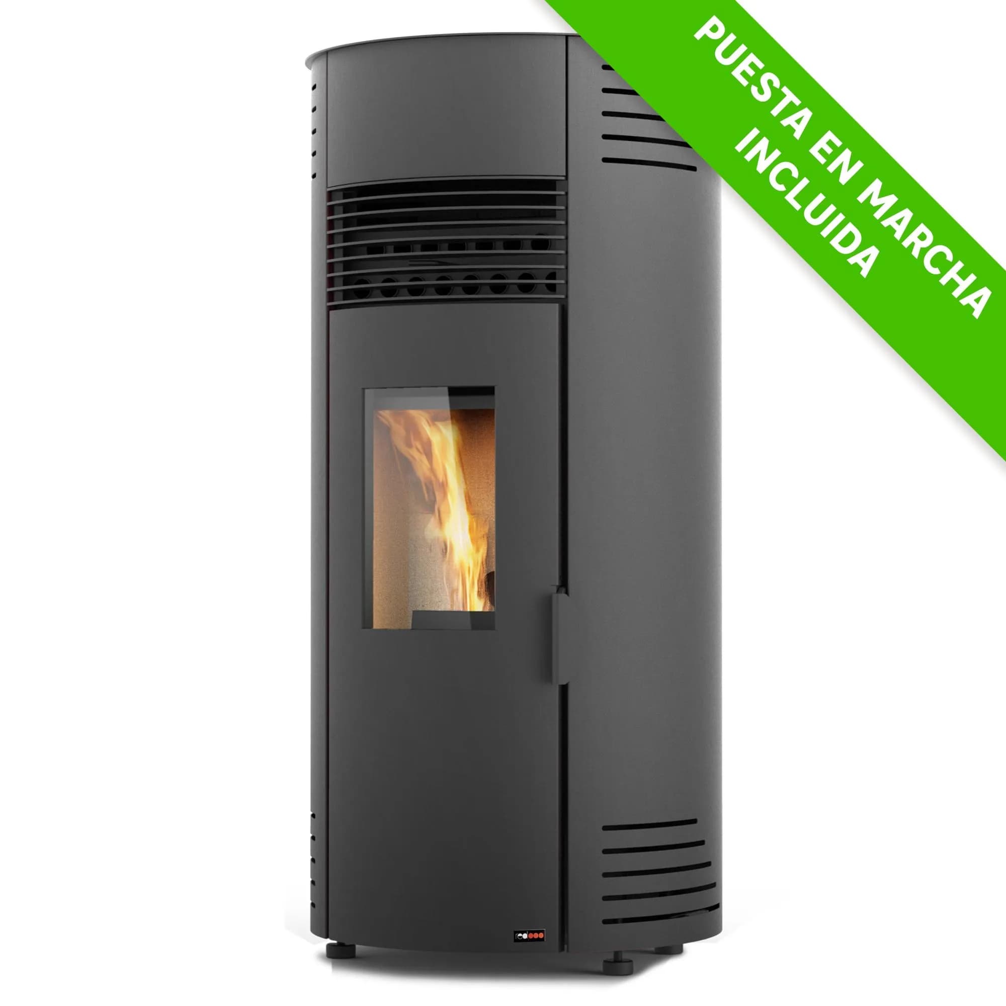 Estufa de pellet canalizable REDPOD Indie 9 kW negra