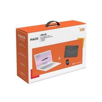 Pack Fnac ChromeBook Plus CX34 Asus CX3402CBA-MW0140 14" Pantalla táctil Intel Core i3 8 GB RAM 128 GB SSD Blanco + Bolsa + Ratón