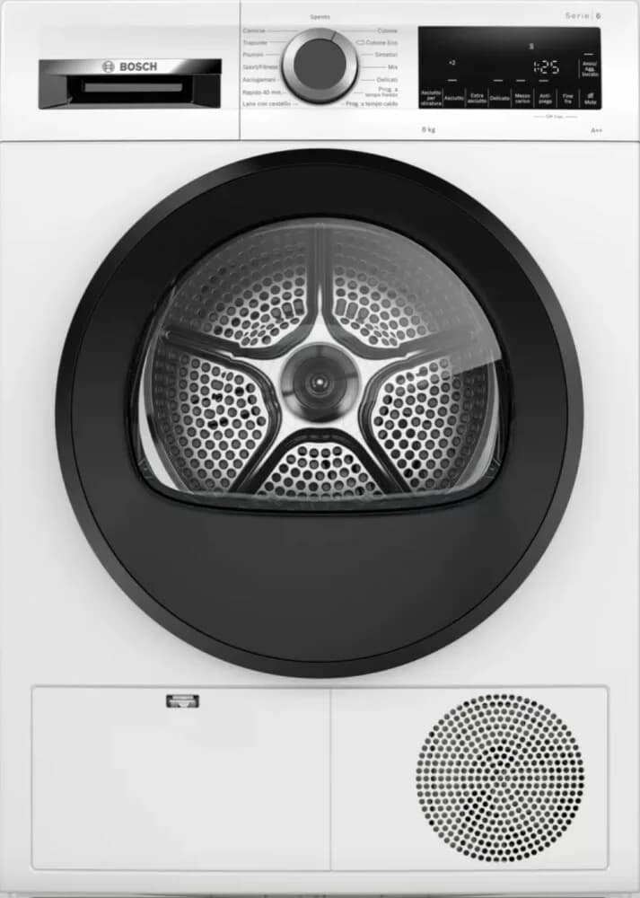 Bosch WQG23100IT Serie 6 Wärmepumpentrockner 60 cm - fassungsvermögen 8 kg - weiß