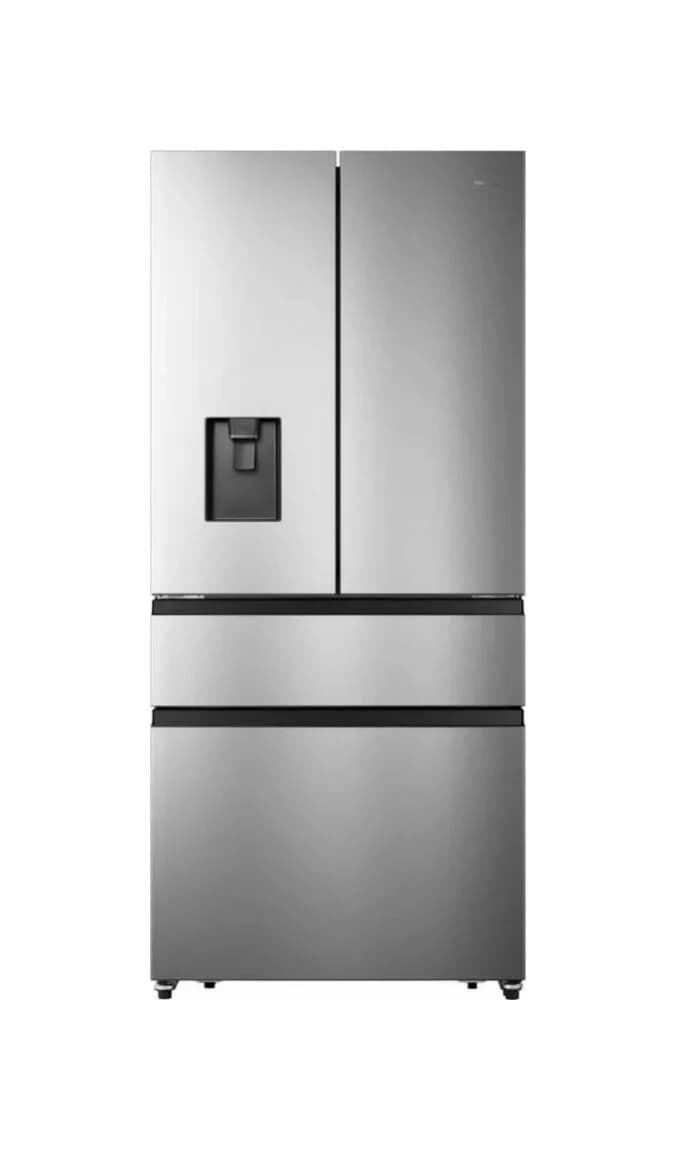 Hisense RF540N4WIE Kühlschrank mit französischer tür gefrierschrank mit spender cm. 79 std. 182 - 480 liter. - edelstahl