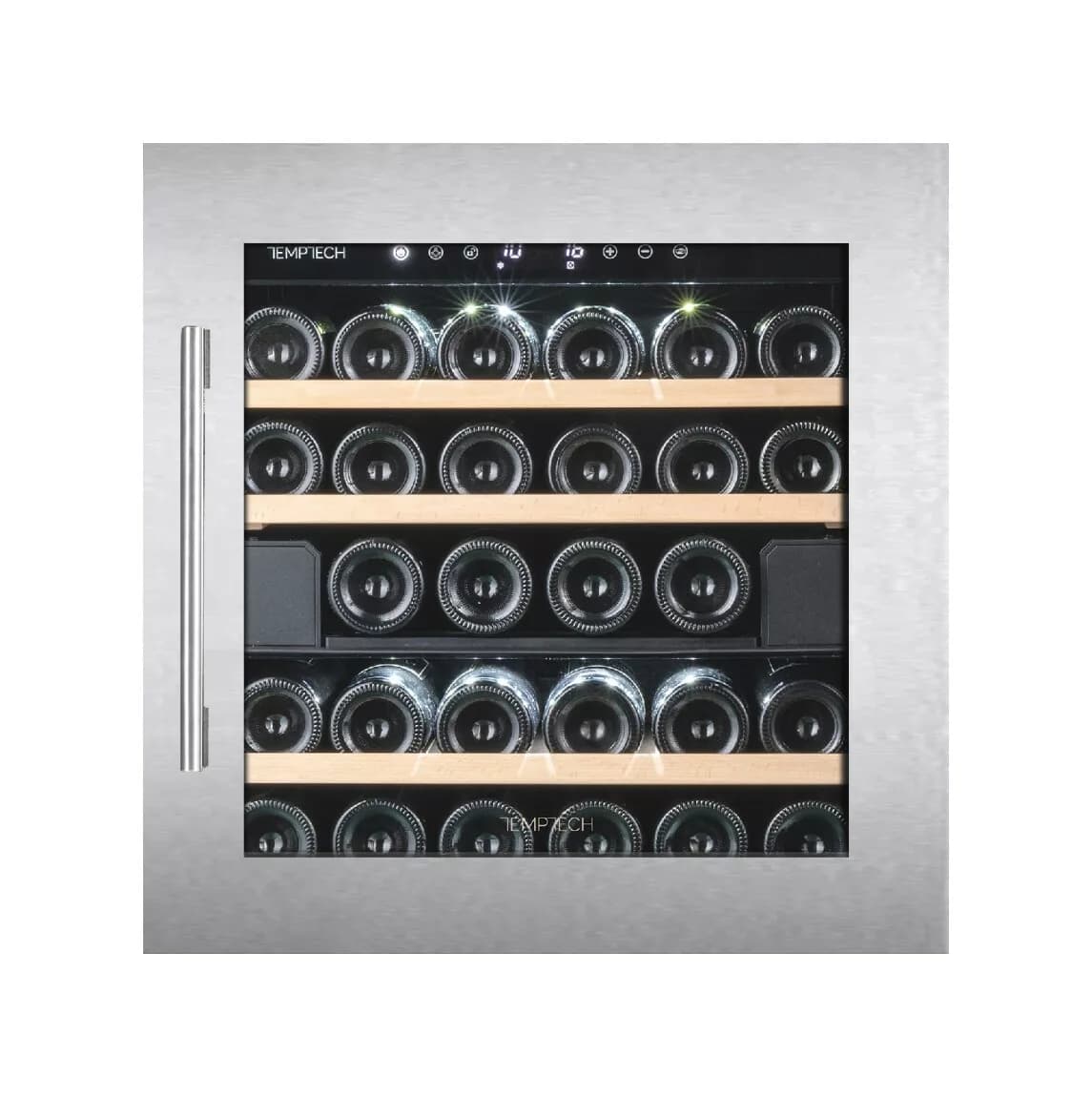 Temptech OZ60DX Oslo Eingebauter weinkeller - cm. 59 stunden. 59 - 28 flaschen - edelstahl