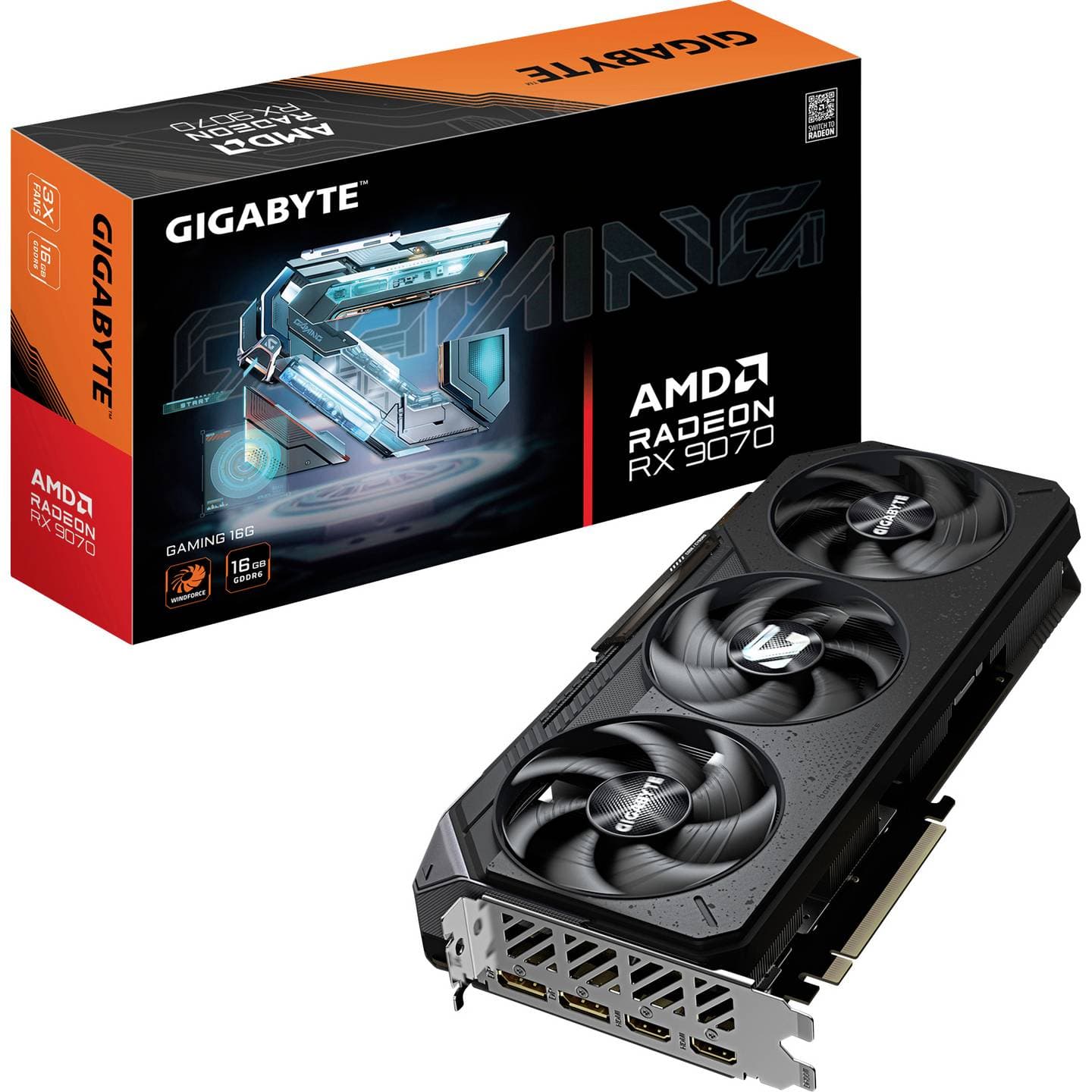 Gigabyte RX 9070 Videokaart Radeon RX 9070 16 GB GDDR6-RAM HDMI, DisplayPort