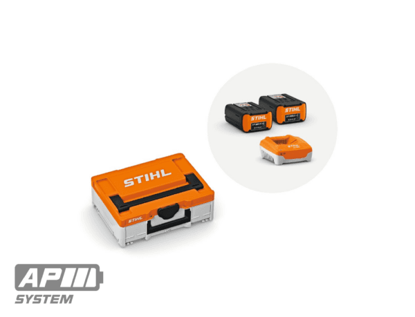 Power Box 2 STIHL – kit haute performance avec 2 batteries AP 300 S, chargeur ultra rapide AL 501 et mallette de transport Systainer3