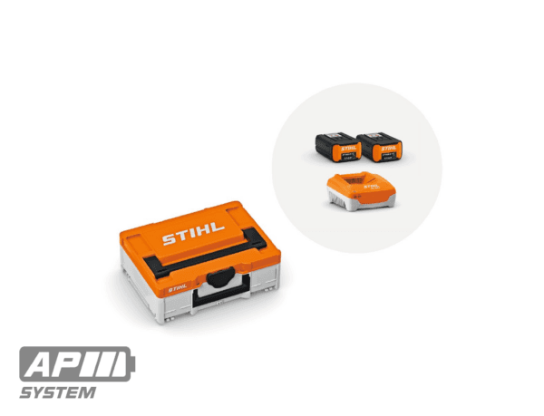 Power Box 3 STIHL – kit ultra puissance avec 2 batteries AP 500 S, chargeur rapide AL 501 et mallette de transport renforcée