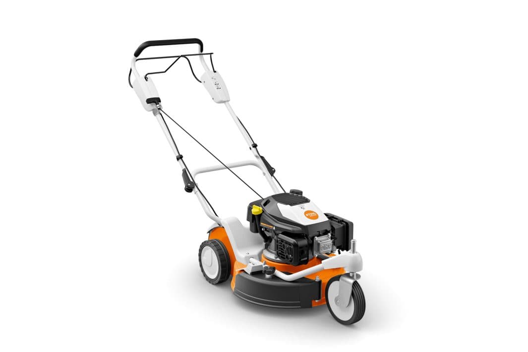 Tondeuse thermique mulching STIHL RM 3 RT – Éjection latérale et maniabilité optimisée