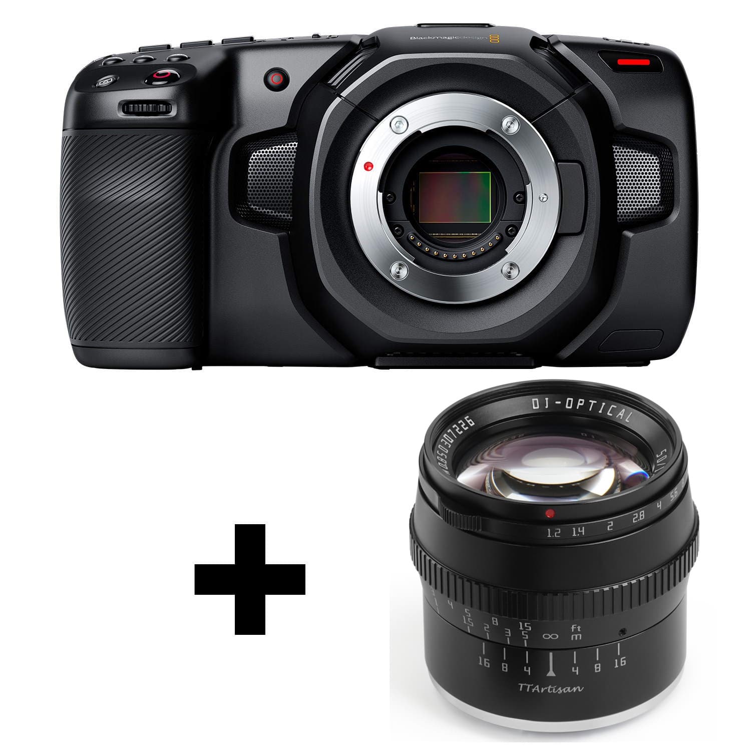 Blackmagic Pocket Cinema Camera 4K + TTARTISAN APS-C 50MM F1.2 M43