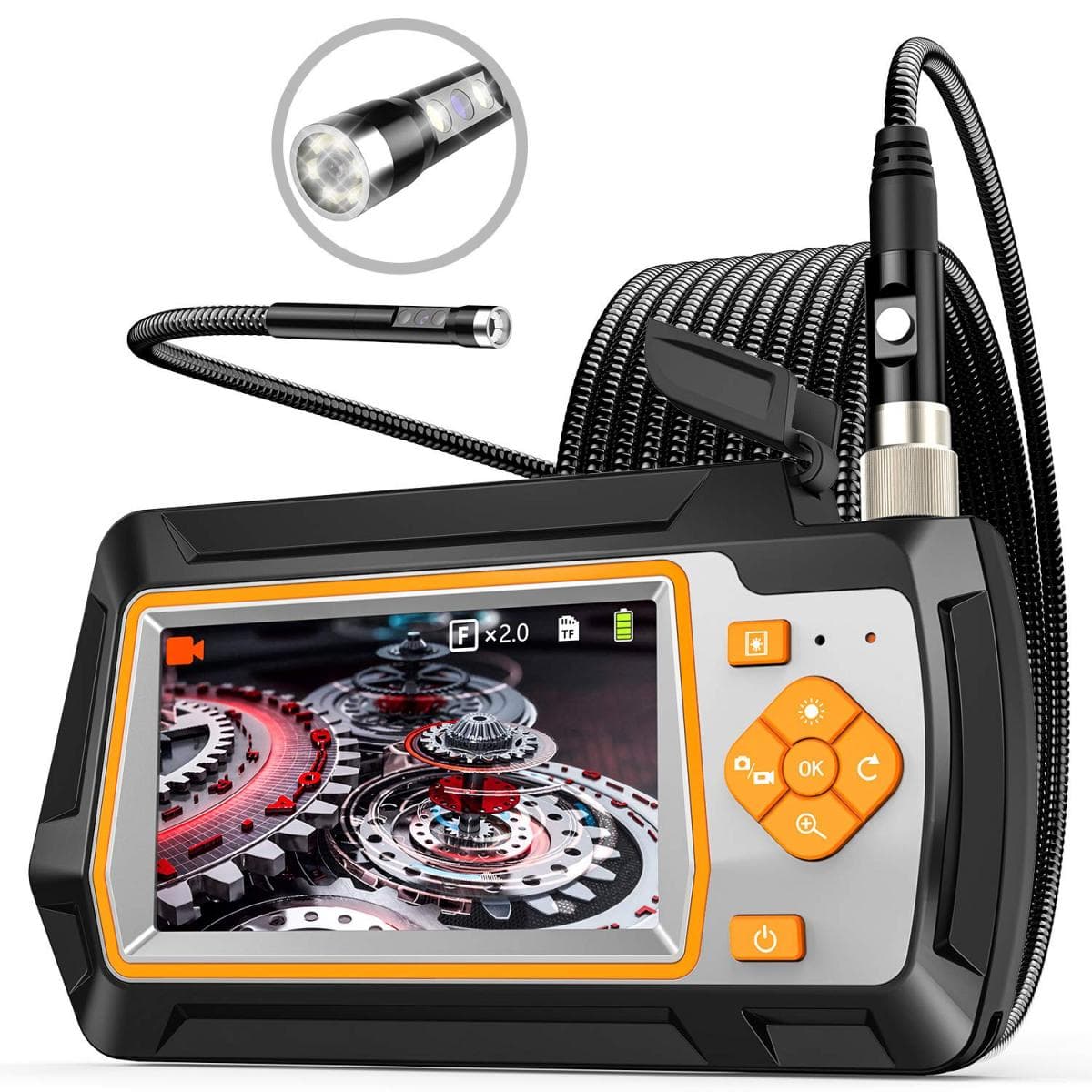 K&F Endoscope Dual Lens Inspection Camera 1080P HD Borescope, 5m