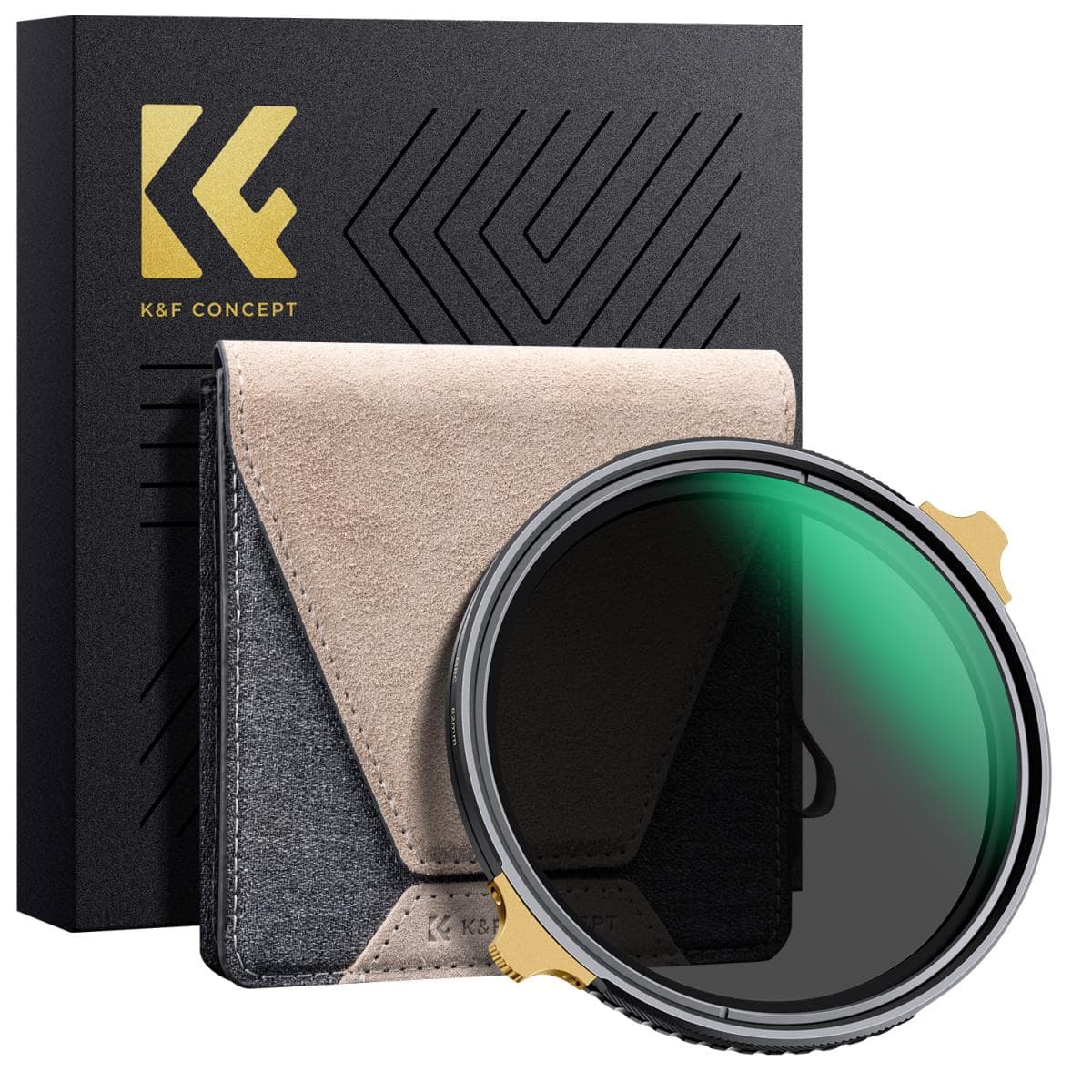 K&F Concept 82mm ND Filters ND2-32 Adjustable, HD Ultra-Thin Copper Frame, 36-Layer Anti-Reflection Green Film, Nano-X PRO Series