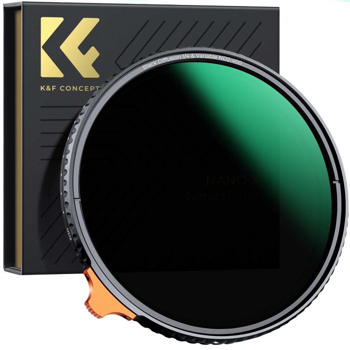 K&F Concept 72mm Black Mist 1/4 + ND2-400 Variable ND Filter