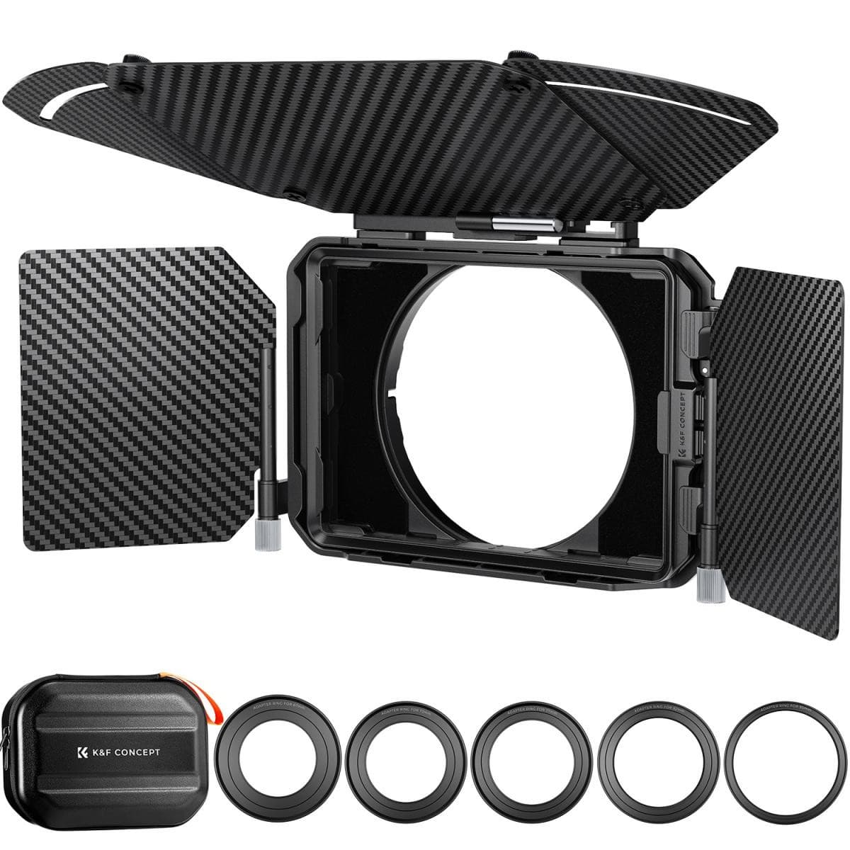 K&F Matte Box Kit - 2 Lens Frames, 67/72/77/82/95mm Adapter, For 4x5.65" Square Filters