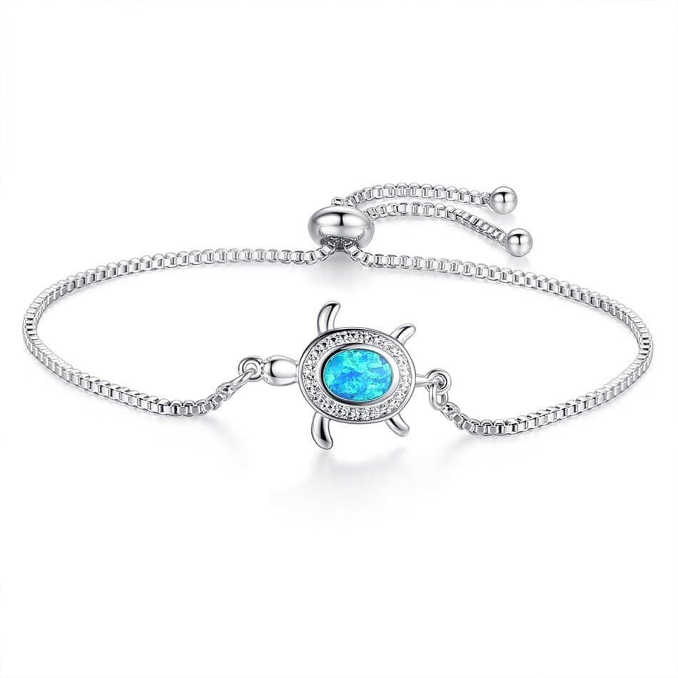 Bracelet tortue et sa carapace d'opale turquoise
