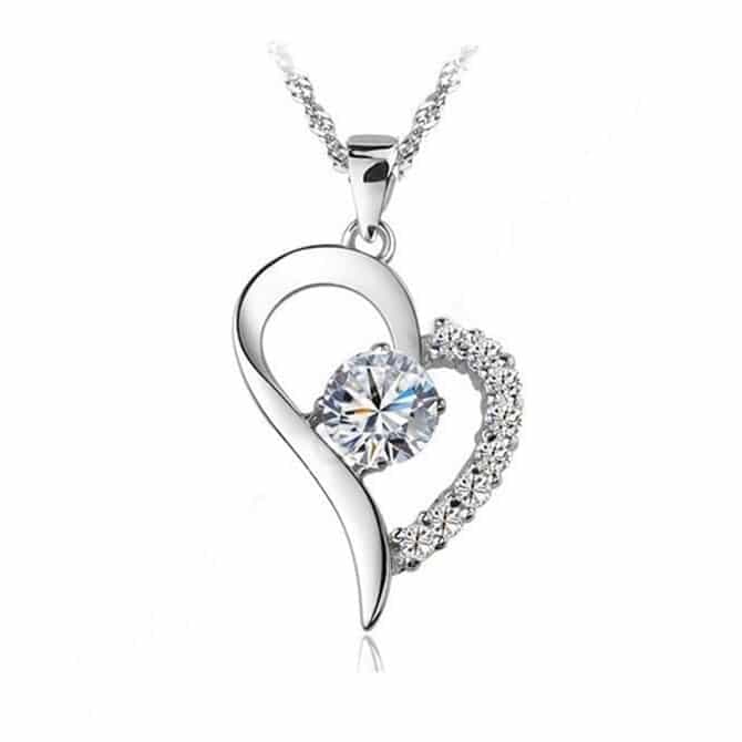 Collier coeur scintillant