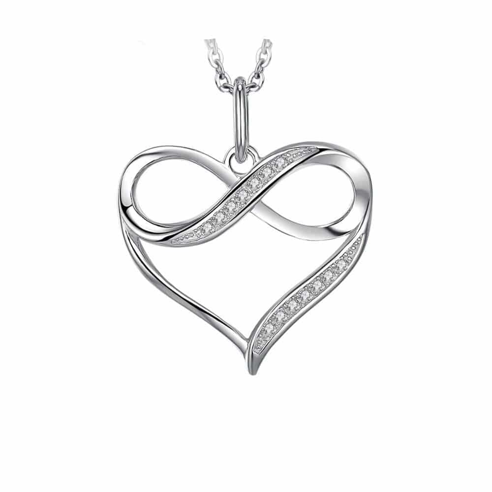 Pendentif coeur argent et infini