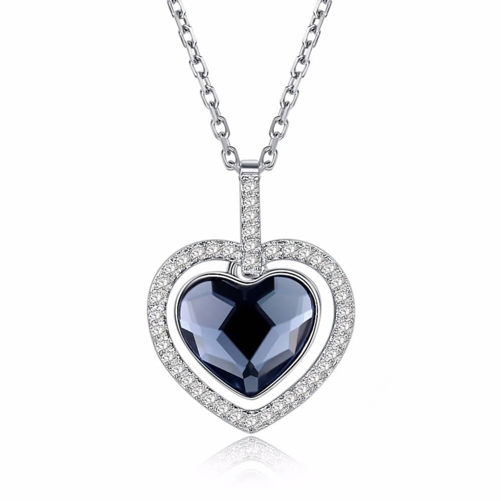 Pendentif bleu saphir coeur