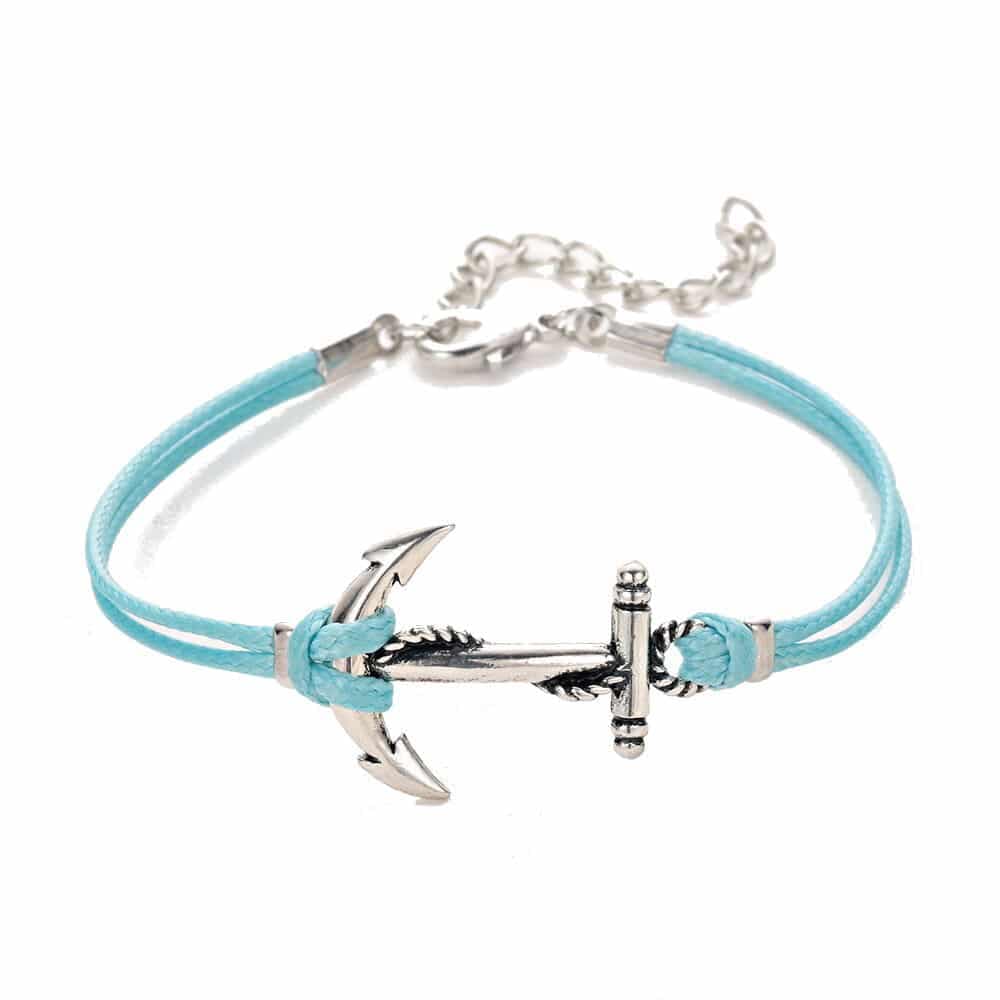 Bracelet turquoise ancre marine