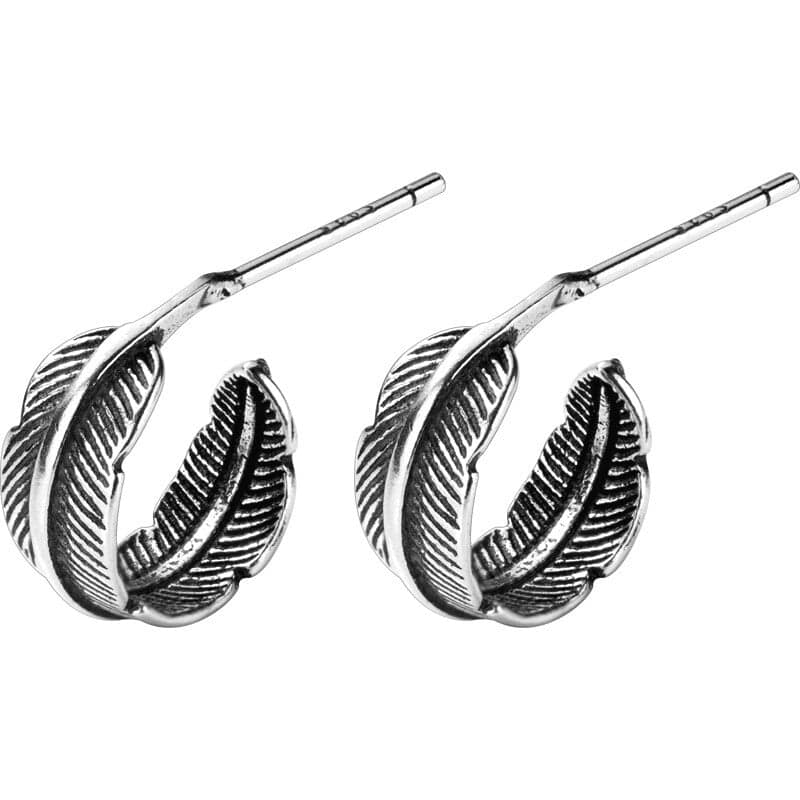 boucles d'oreilles plume enroulée