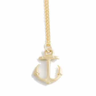 Collier fantaisie ancre marine - jaune
