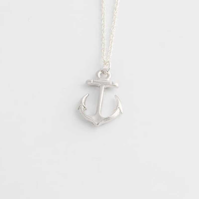 Collier fantaisie ancre marine - blanc