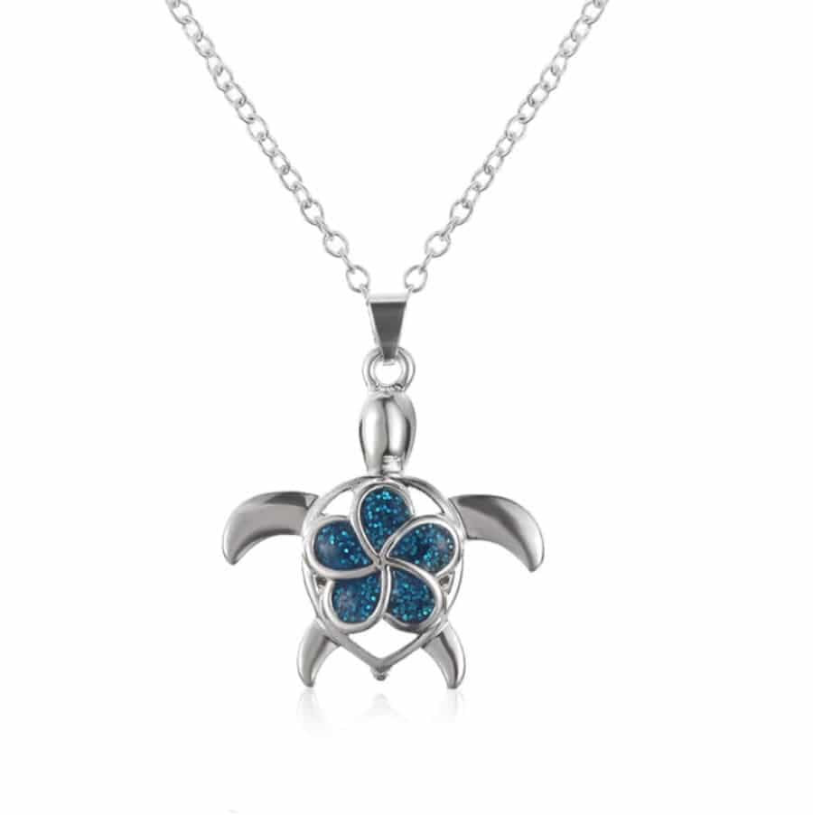 Pendentif tortue carapace rosace opale