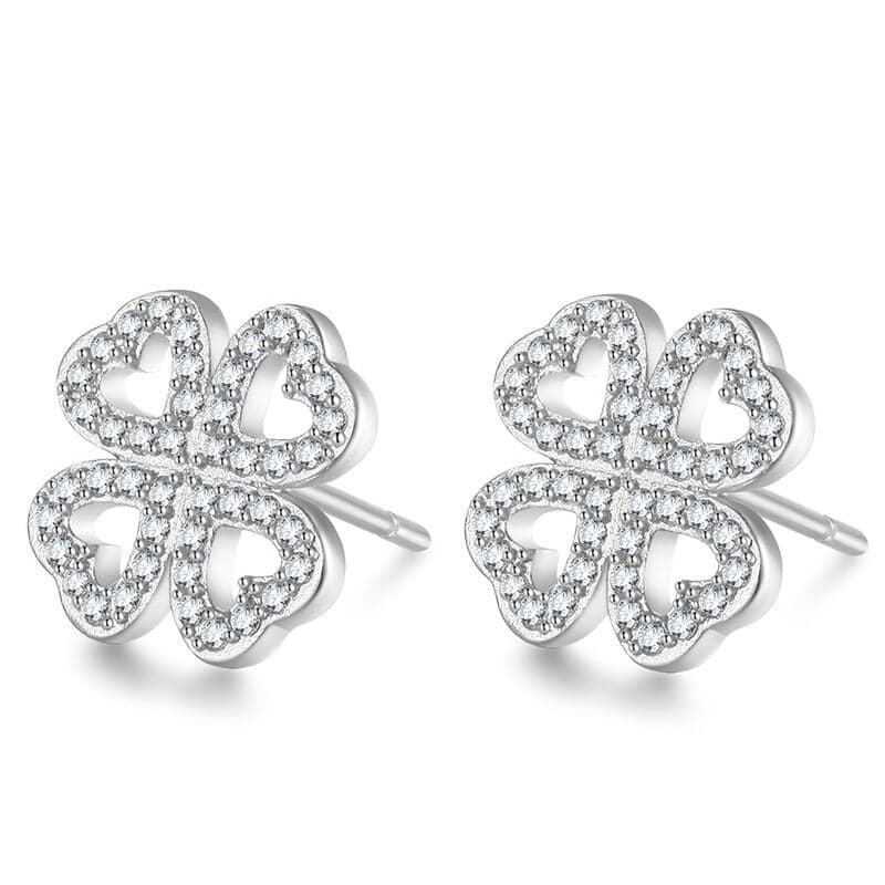 Boucles d'oreilles trèfle en argent