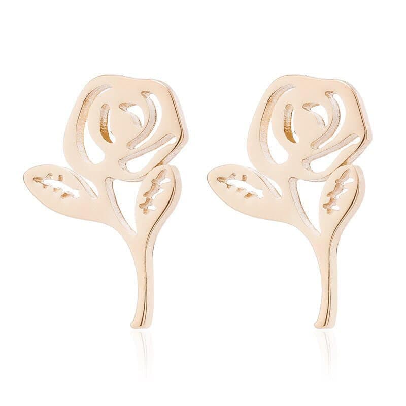 Clous d'oreilles rose dorée
