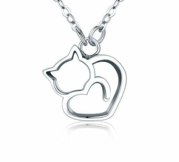 Collier chat ajouré en argent