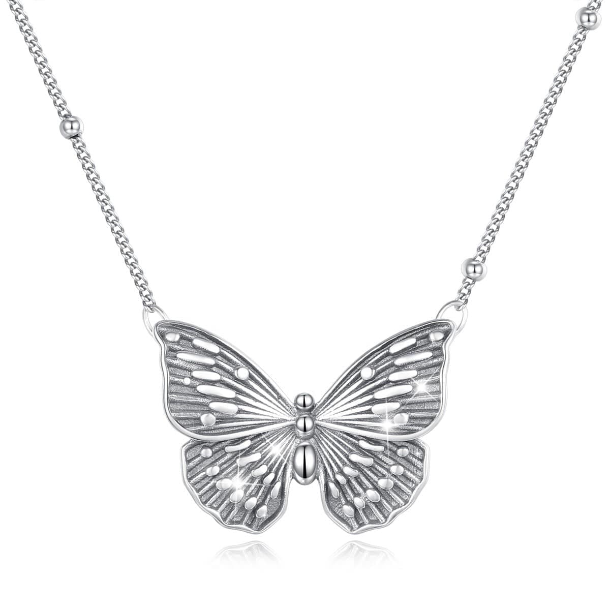 Collier papillon argent massif