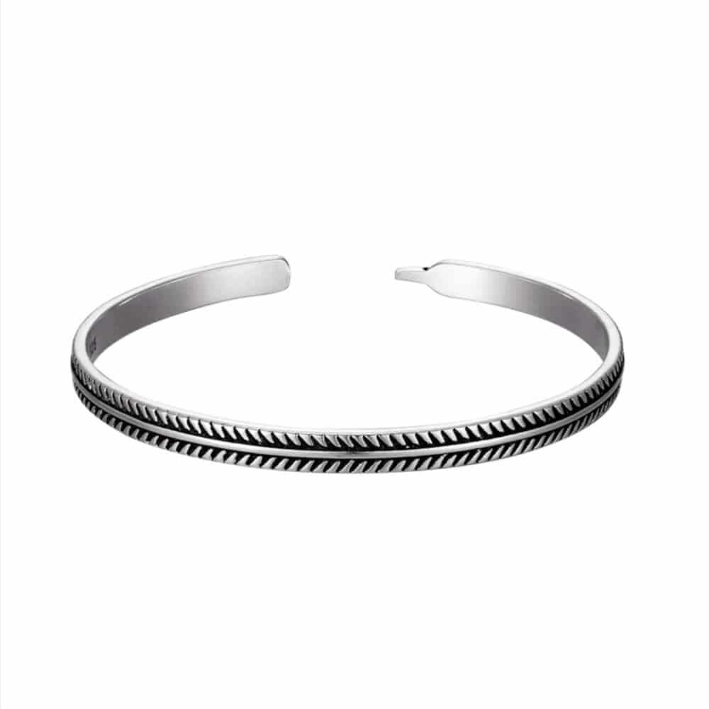 Jonc plaqué argent antique