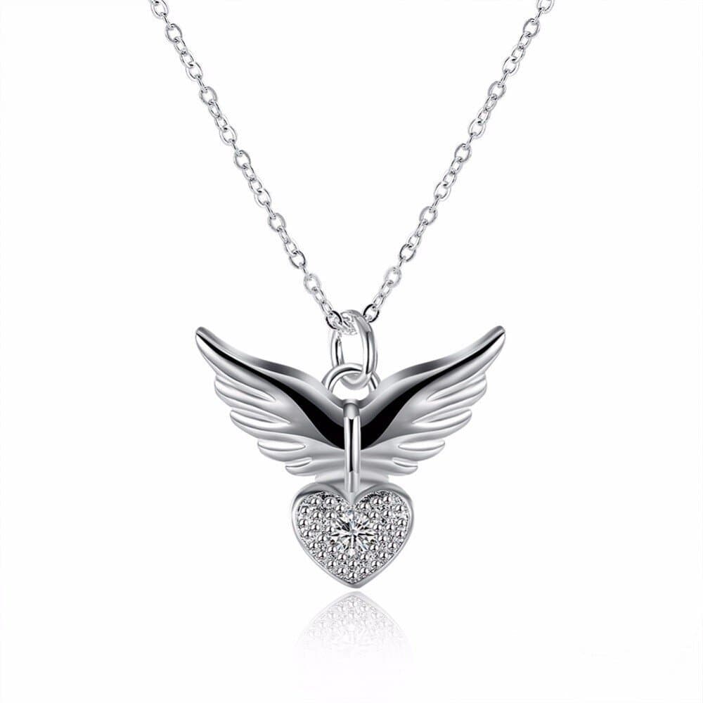 Pendentif ailes d'ange avec coeur