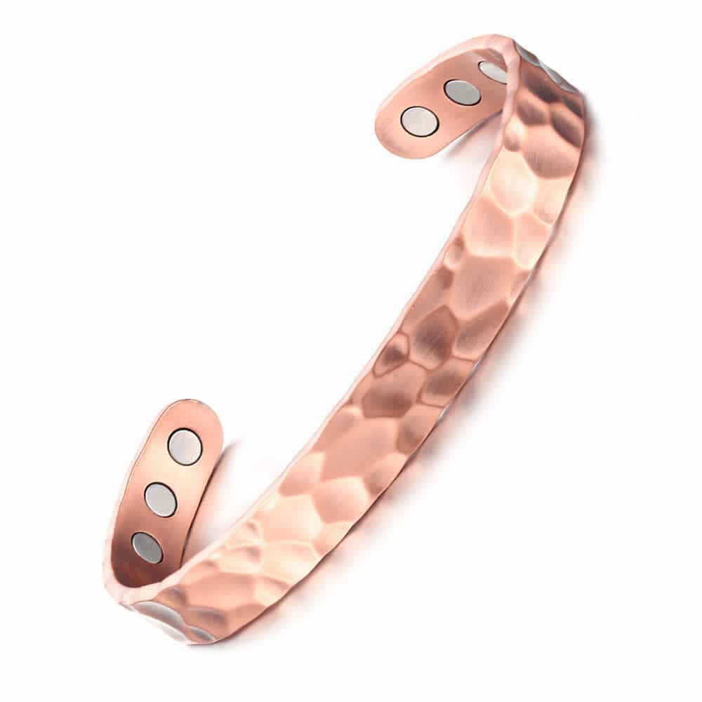 Bracelet cuivre martelé 6 aimants
