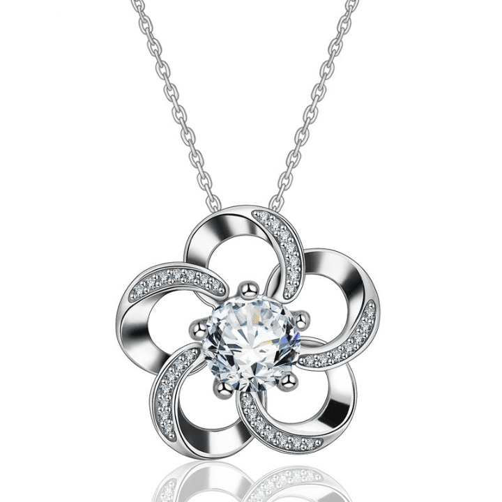 Pendentif trèfle 5 feuilles argent massif