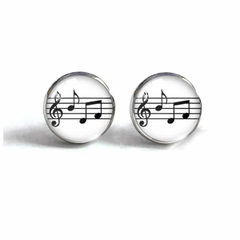 Boucles d'oreilles portée de notes