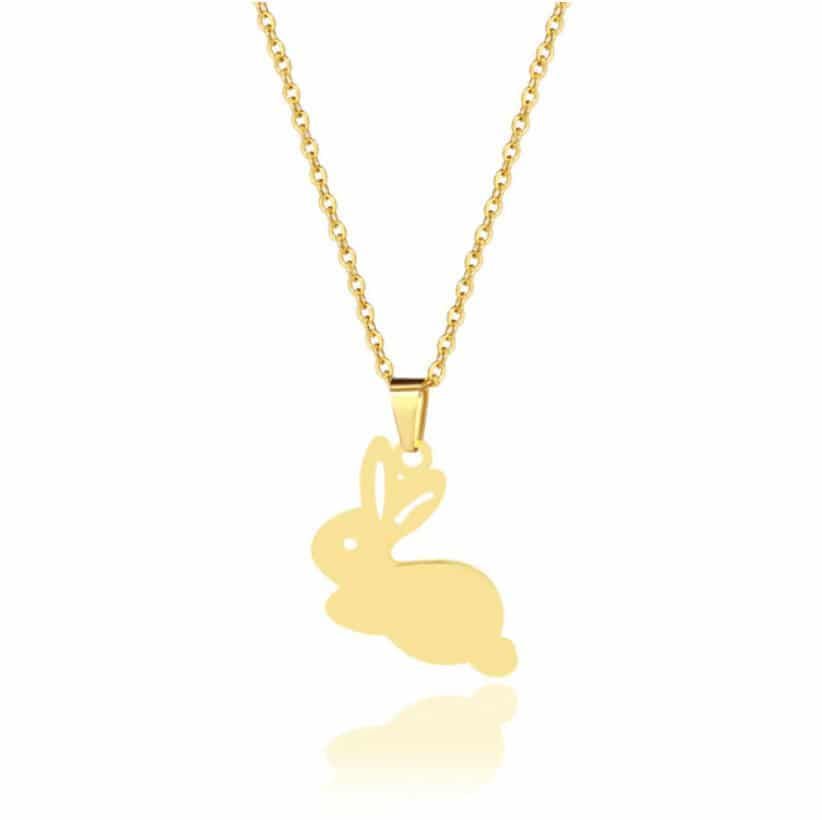 Pendentif lapin jaune