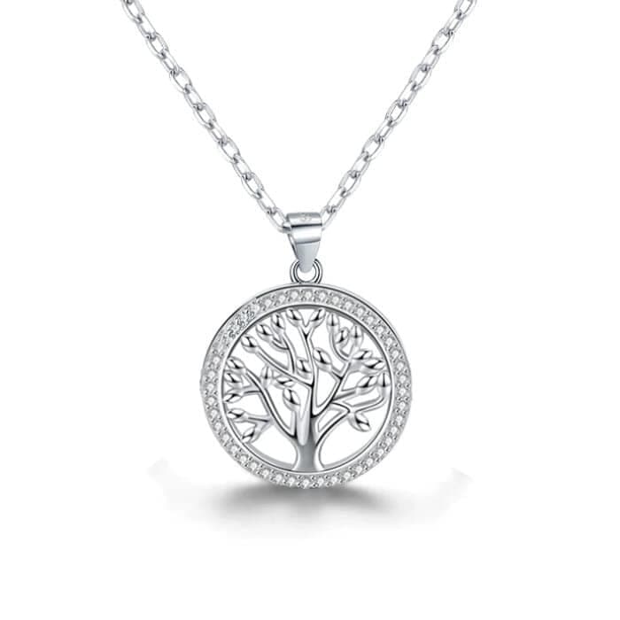 Pendentif arbre de vie entouré de zircons
