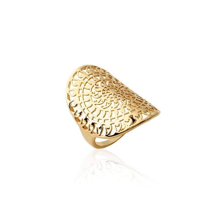 Bague plaqué or arabesques - 52