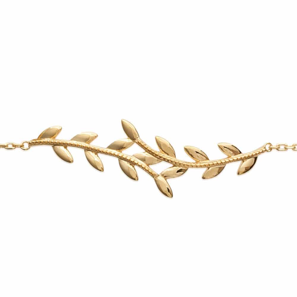 Bracelet laurier plaqué or