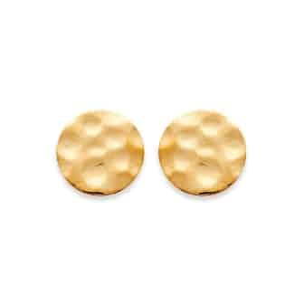 Clous d'oreilles cercles martelés plaqué or